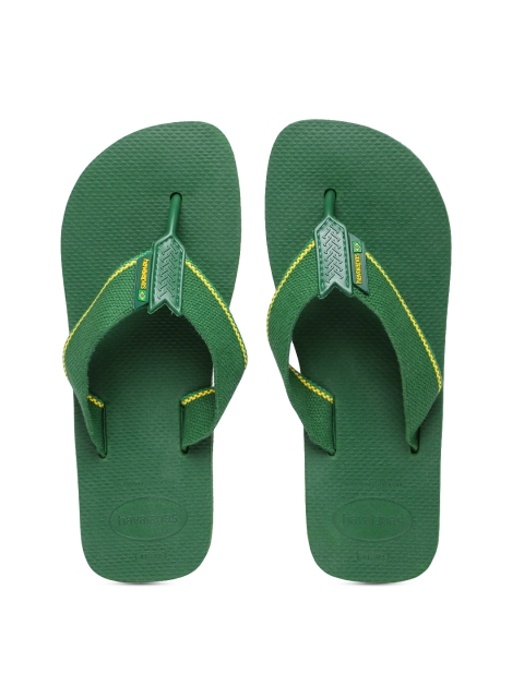

Havaianas Men Urban Brasil Olive Green Solid Thong Flip-Flops