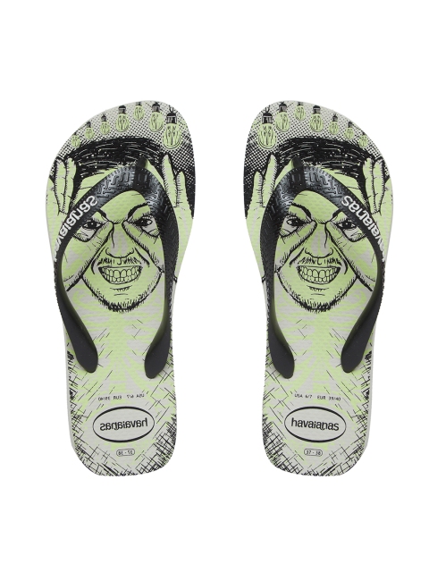 

Havaianas Men 4 Nite Green Black Printed Thong Flip-Flops, Fluorescent green