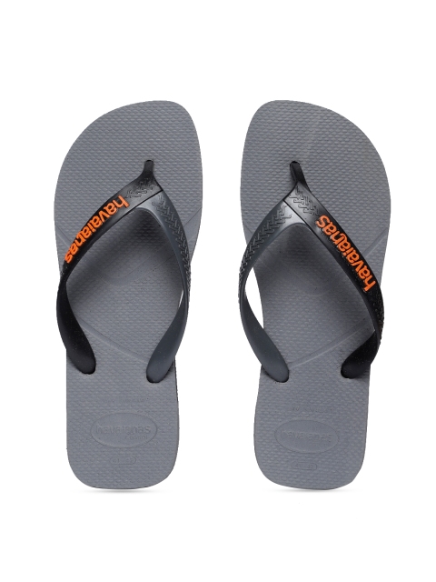 

Havaianas Men Casual Grey Black Solid Thong Flip-Flops