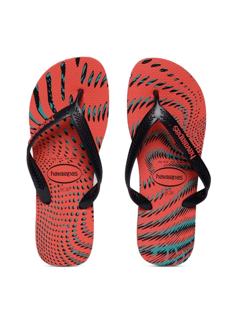 

Havaianas Men Aero Graphics Red Printed Thong Flip-Flops, Coral