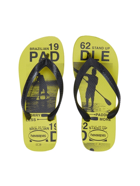 

Havaianas Men Top Athletic Yellow Printed Thong Flip-Flops