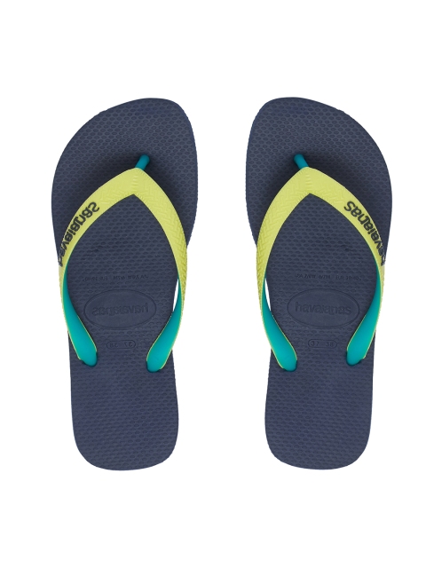 

Havaianas Men Navy Blue & Yellow Printed Thong Flip-Flops