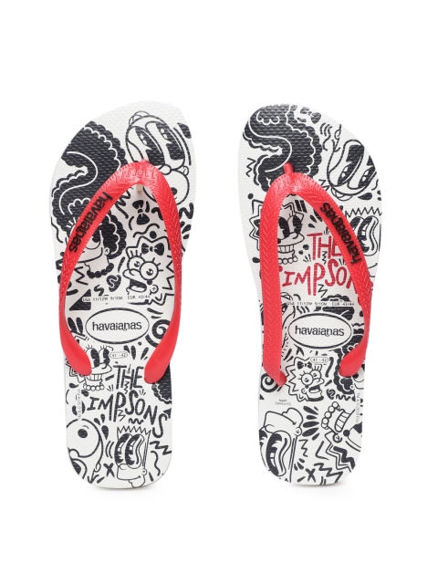 

Havaianas Men Simpson White Red Printed Thong Flip-Flops