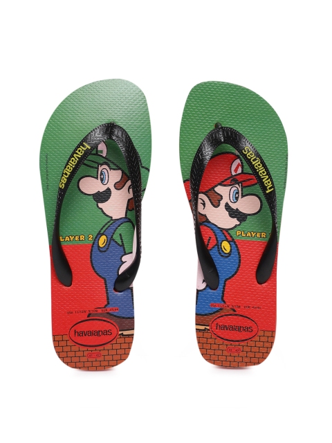 

Havaianas Men Mario Red Green Printed Thong Flip-Flops