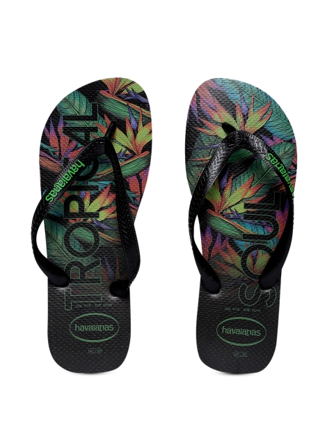 

Havaianas Men Top Tropical Black Printed Thong Flip-Flops, Multi