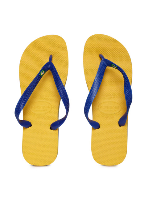 

Havaianas Men Yellow & Blue Solid Thong Flip-Flops