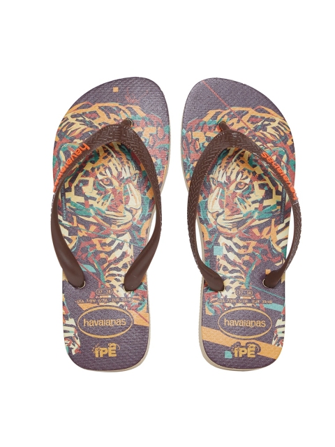 

Havaianas Men Beige & Brown Printed Thong Flip-Flops