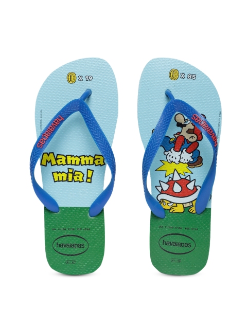 

Havaianas Men Mario Blue Green Printed Thong Flip-Flops