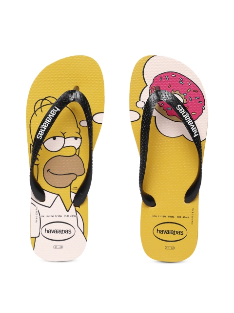 

Havaianas Men Yellow Printed Homer Simpson Thong Flip-Flops