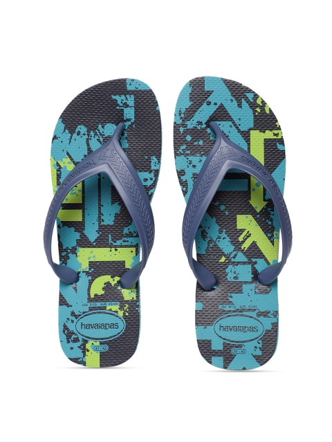 

Havaianas Men Top Max Blue Black Printed Thong Flip-Flops