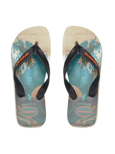 

Havaianas Men Surf Beige Printed Thong Flip-Flops