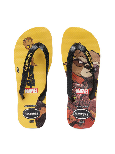 

Havaianas Men Marve Yellow Brown Printed Thong Flip-Flops
