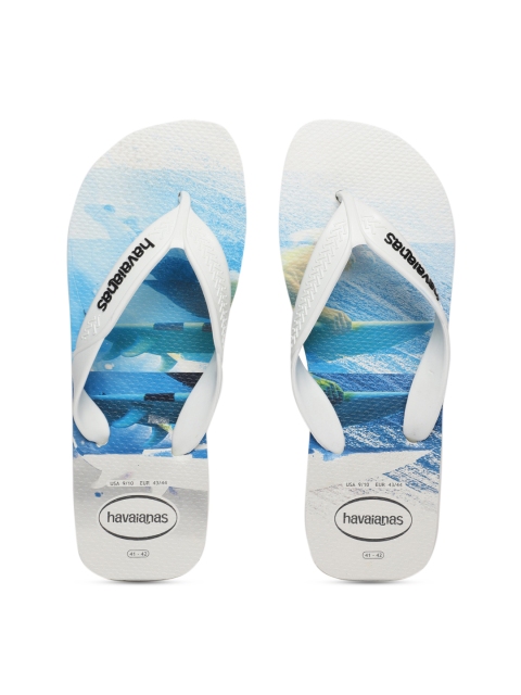 

Havaianas Men Surf White Blue Printed Thong Flip-Flops