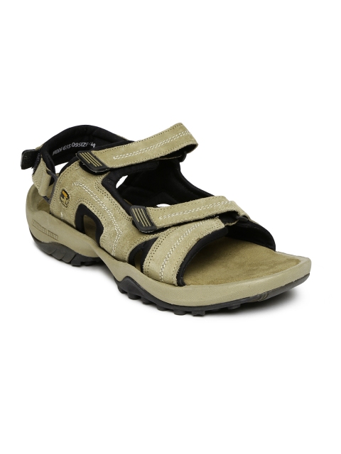 

Woodland Men Khaki Leather Sports Sandals