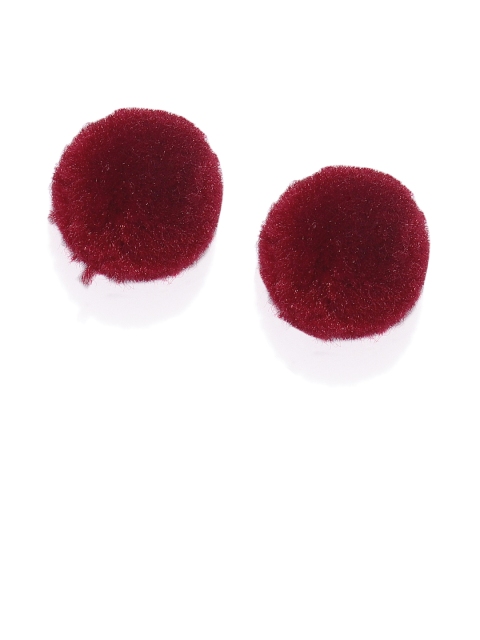 

Golden Peacock Women Red Circular Double-Sided Studs