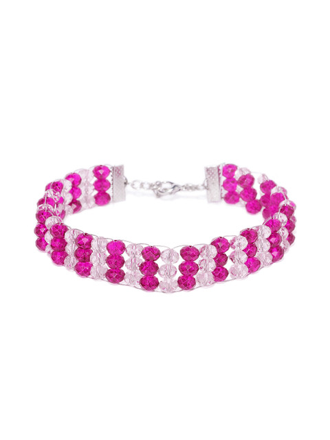 

Golden Peacock Women Pink Multistrand Choker Necklace