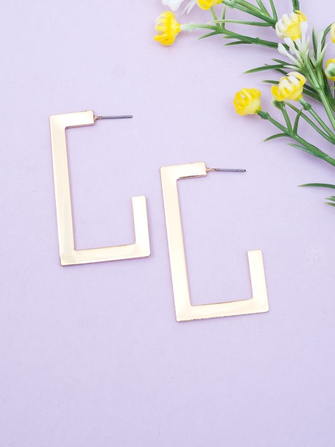 

Golden Peacock Gold-Plated Geometric Drop Earrings