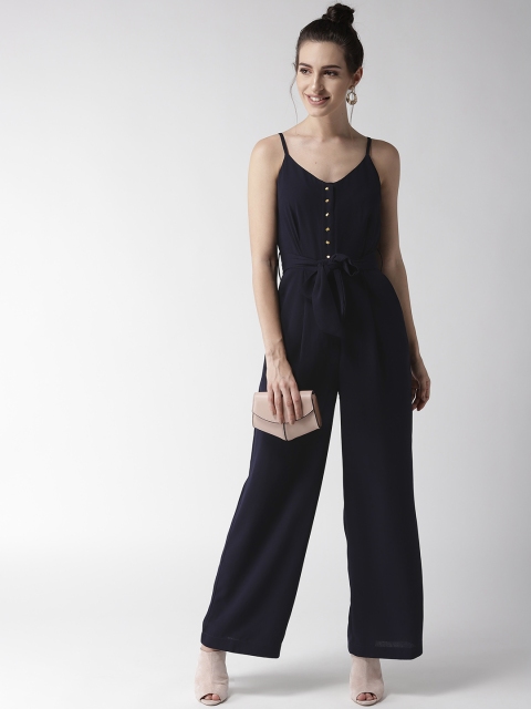 

QUIERO Women Navy Blue Button Front Jumpsuit