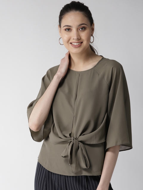 

QUIERO Women Grey Solid Layered Top