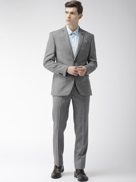 

Park Avenue Men Grey Solid Super Slim Fit Single-Breasted Formal Suit