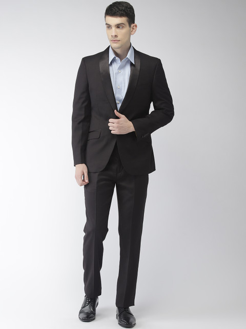 

Raymond Men Black Solid Contemporary Fit Single-Breasted Formal Tuxedo Suit