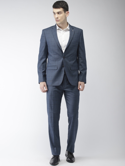 

Raymond Men Blue Self-Checked Contemporary Fit Single-Breasted Suit