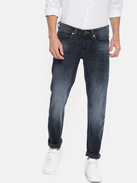 

Louis Philippe Jeans Men Blue Matt Slim Fit Low-Rise Clean Look Stretchable Jeans