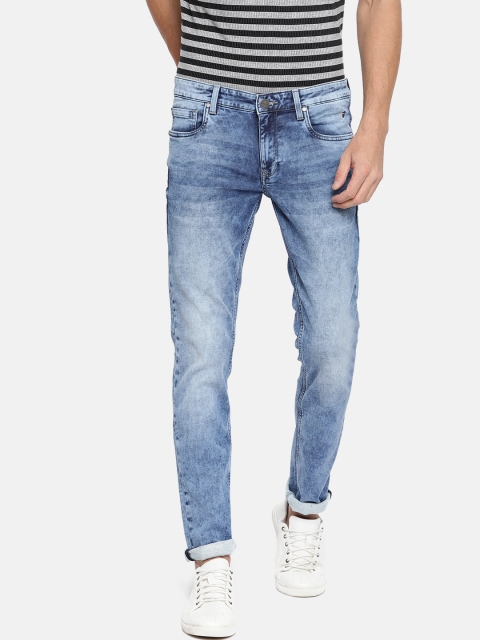 

Louis Philippe Jeans Men Blue Matt Slim Fit Low-Rise Clean Look Stretchable Jeans
