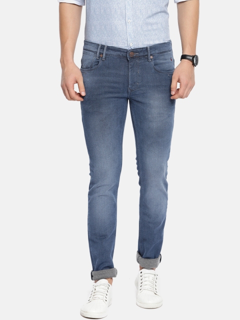 

Louis Philippe Jeans Men Blue Matt Slim Fit Low-Rise Clean Look Stretchable Jeans