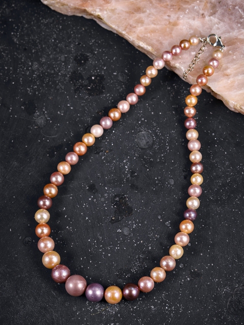 

Sepia Multicoloured Handcrafted Graduating Shaded Fresh Water Pearl Necklace, Multi