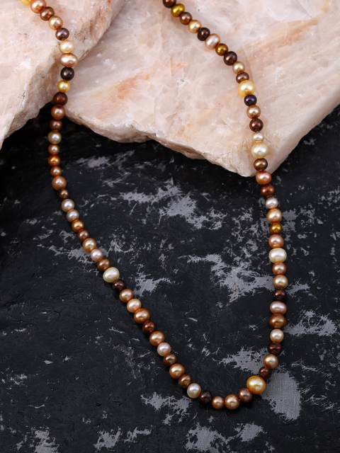 

Sepia Multicoloured Long Pearl Necklace, Multi