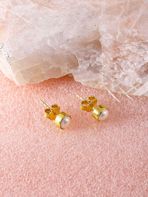 

Sepia Gold-Toned & White Gold-Plated Sterling Silver Circular Studs