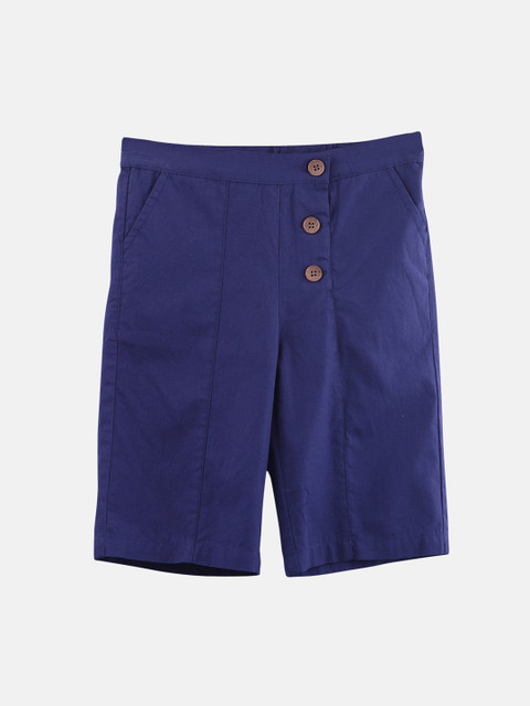 

Beebay Girls Navy Blue Regular Fit Solid Regular Trousers