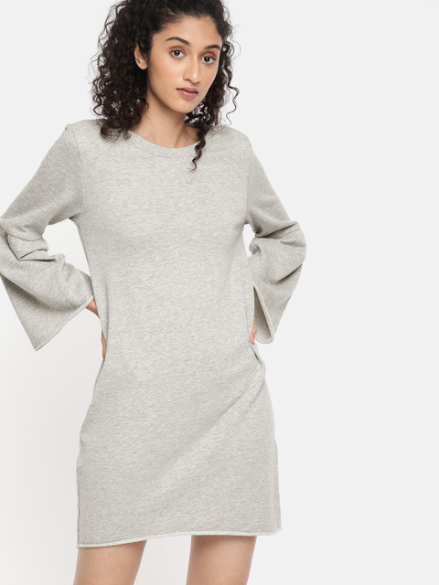

ONLY Women Grey Solid Sheath Dress
