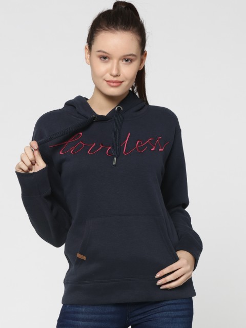 

ONLY Women Blue Solid Sweatshirt