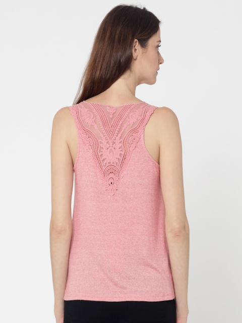 

ONLY Women Pink Solid Styled Back Top