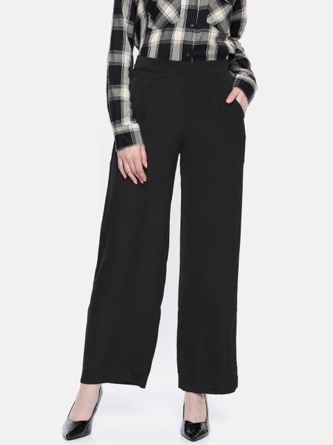 

ONLY Women Black Loose Fit Solid Parallel Trousers