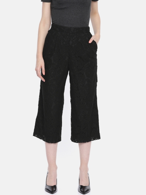 

ONLY Women Black Regular Fit Self Design Culottes