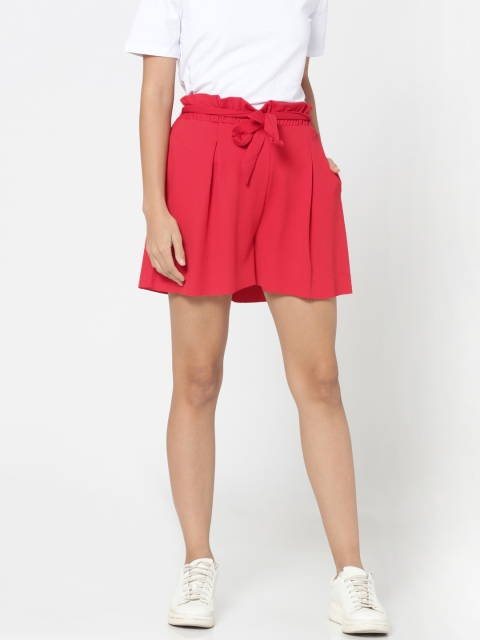 

ONLY Women Red Solid Regular Fit Regular Shorts