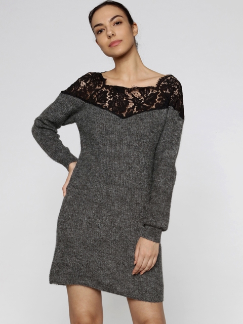 

ONLY Women Grey Sweater Dress