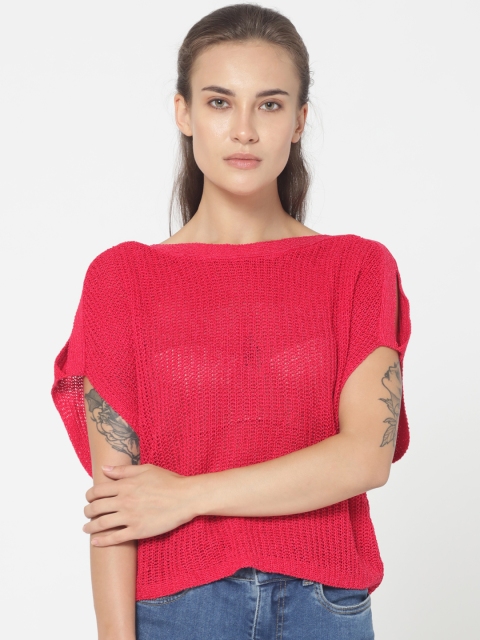 

ONLY Women Pink Solid Top