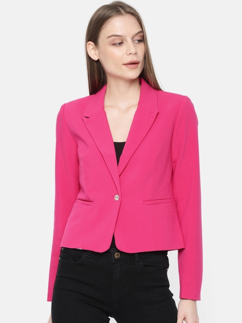 

ONLY Women Pink Solid Regular Fit Single Breasted Casual Blazer