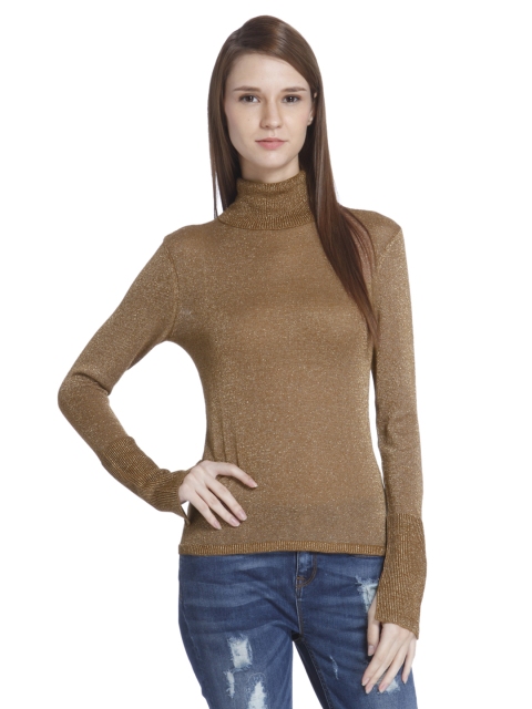 

ONLY Women Brown Solid Knitted Sweater