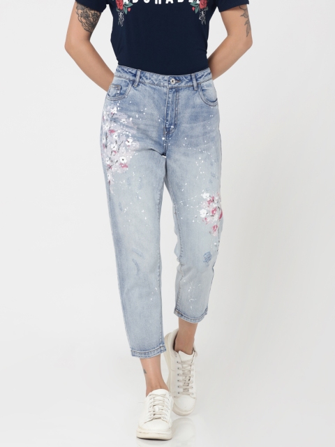 

ONLY Women Blue Tonni Boyfriend Fit Low-Rise Low Distress Jeans