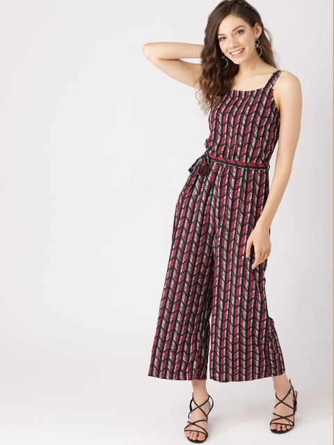 

DressBerry Women Black & Red Printed Basic Jumpsuit