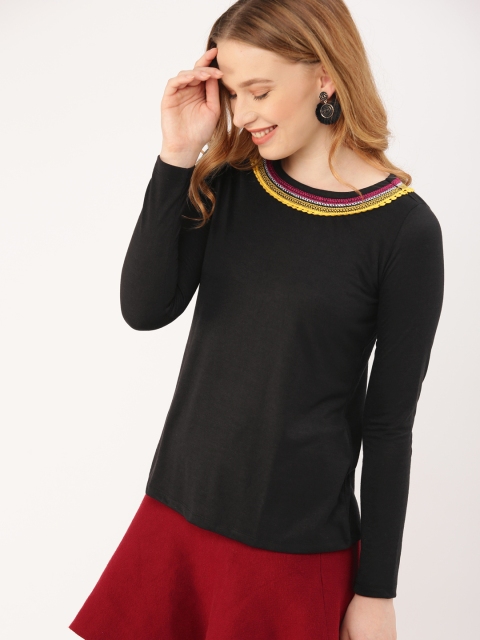 

DressBerry Women Black Solid Regular Top