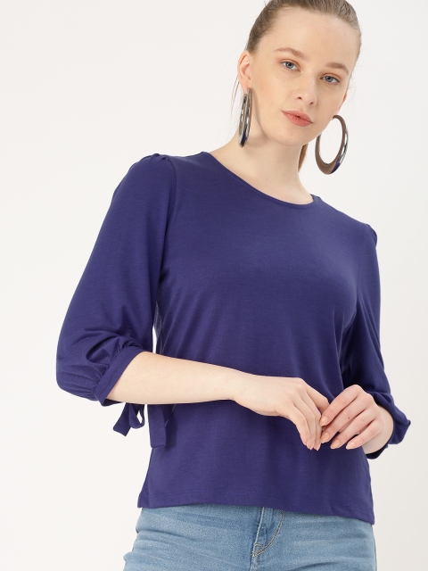 

DressBerry Women Blue Solid Regular Top