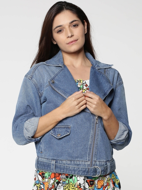 

ONLY Women Blue Back Printed Denim Jacket
