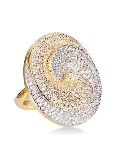 

shaze Women Gold-Plated CZ-Studded Ring