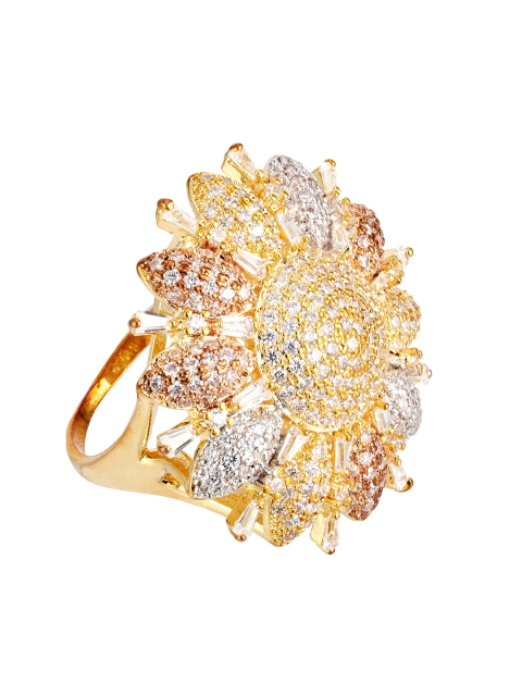 

shaze Women Gold-Plated CZ-Studded Ring